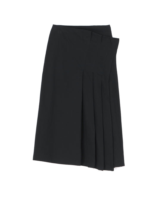 LIGHT TWILL COTTON PLEATED WRAP SKIRT