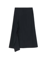 WOOL GABARDINE RIGHT SIDE FLAP SKIRT