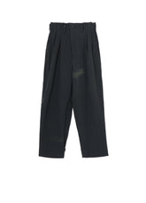 LINEN/COTTON PIN-STRIPE UNEVENLY DYED 2 PLEAT PANTS