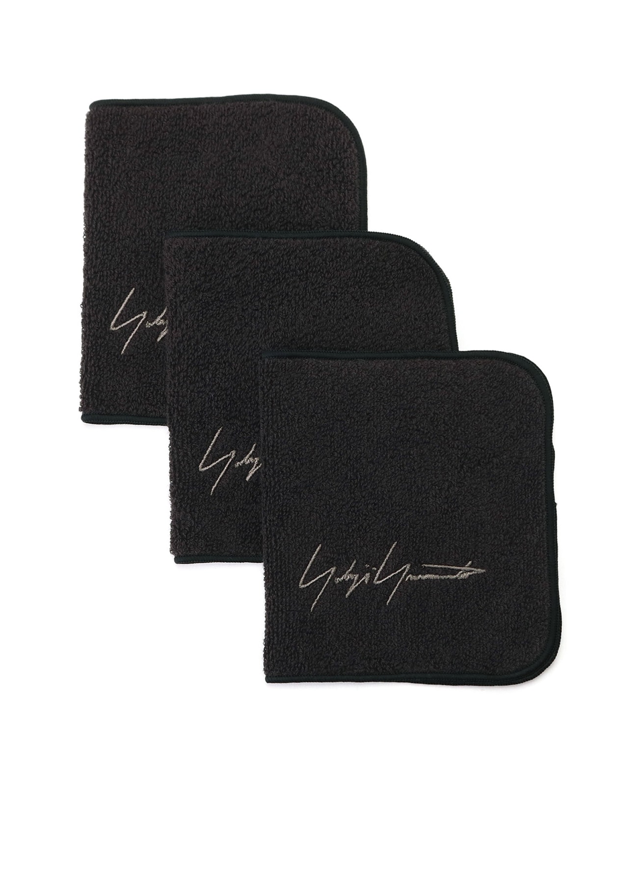 Yohji Yamamoto intarsia-logo towel - Black