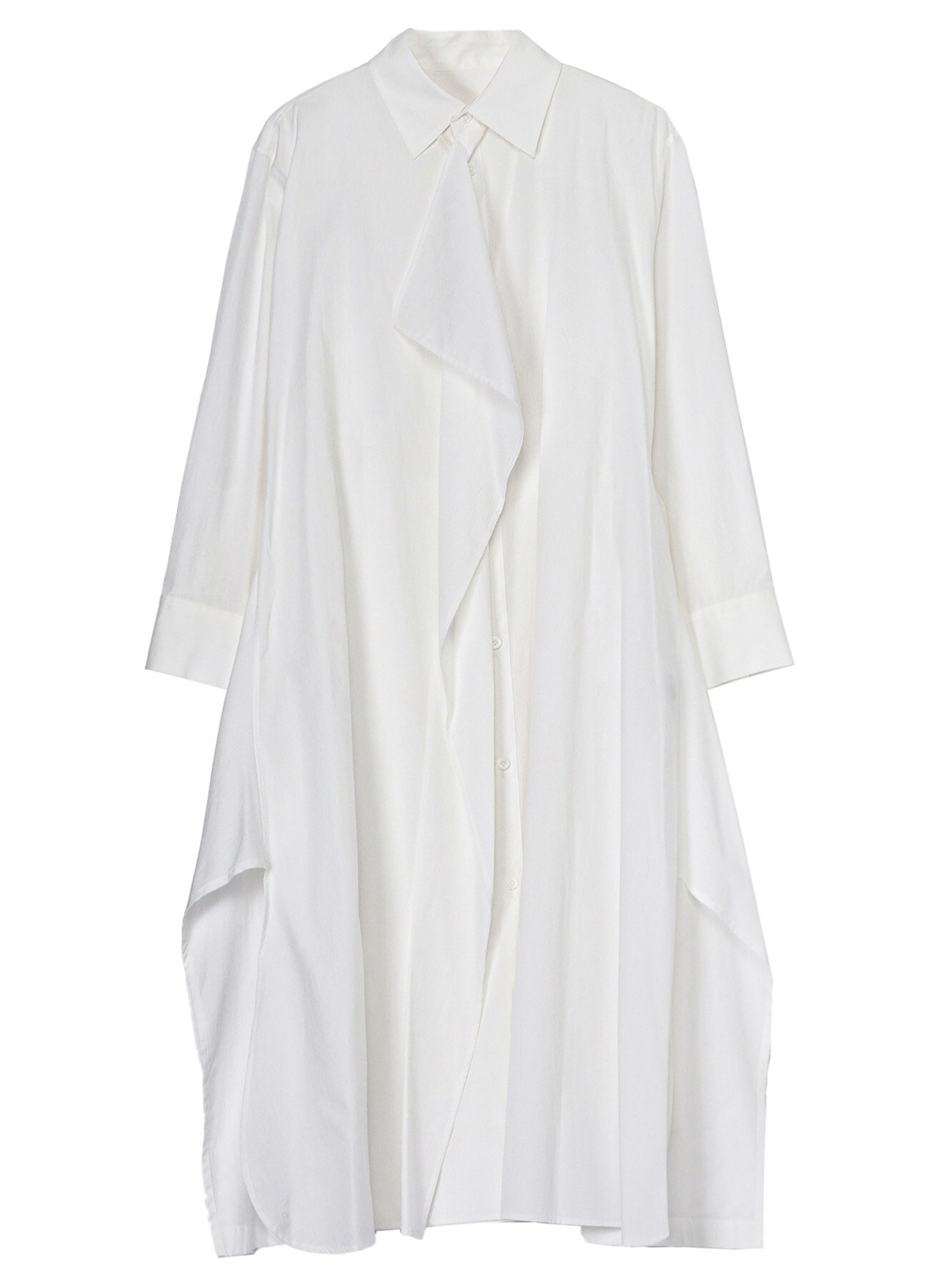 COTTON BROAD R-DRAPED SHIRT DRESS