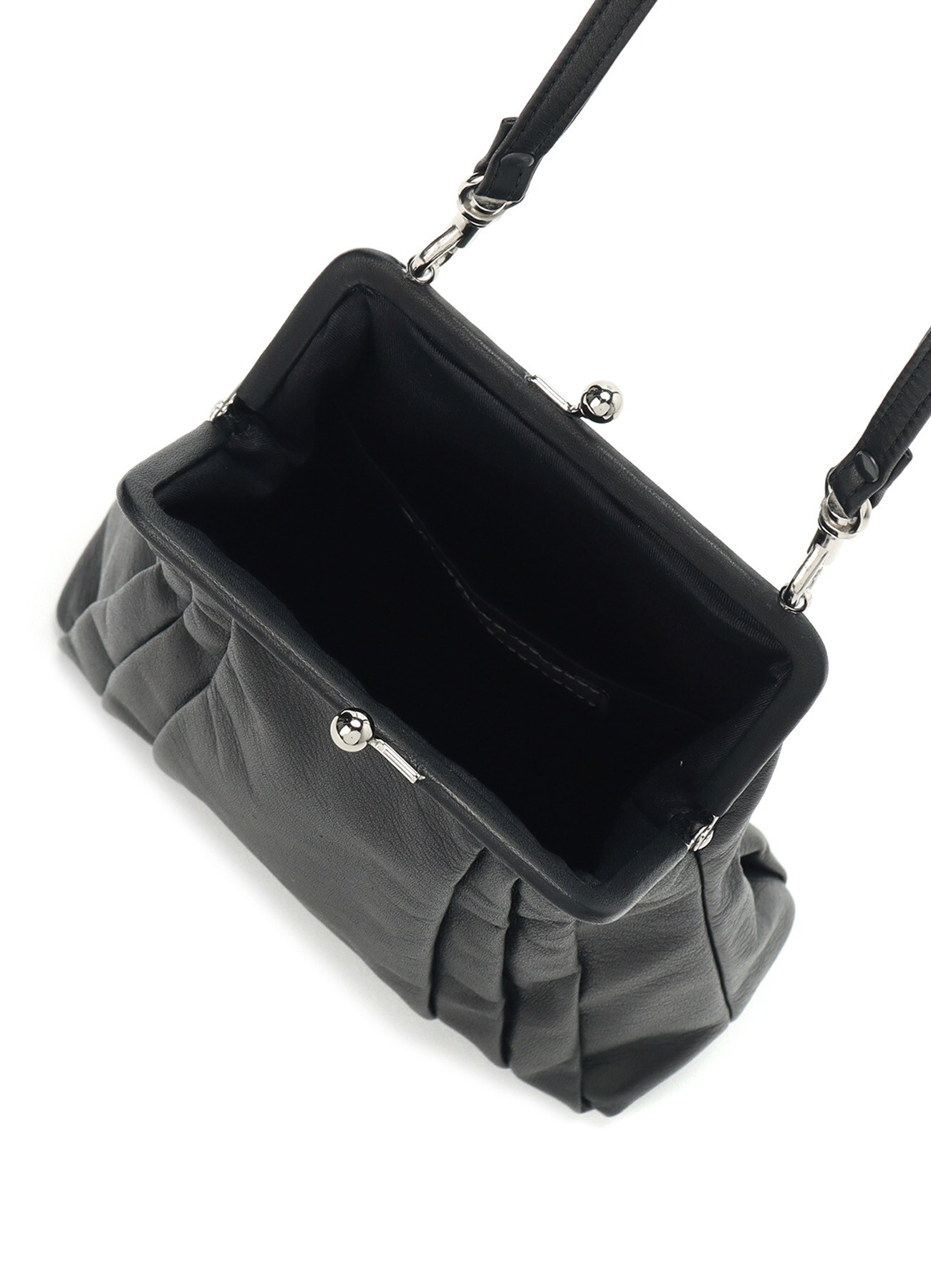 WASHABLE LEATHER BASE PLEATED POUCH