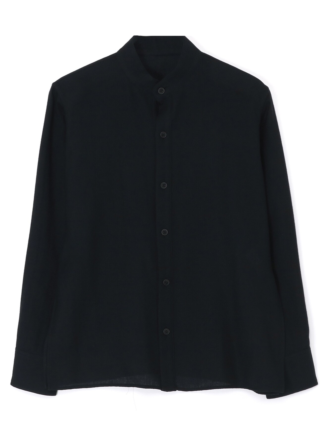 WOOL VIYELLA BASIC STAND COLLAR BLOUSE(XS Black): Yohji Yamamoto