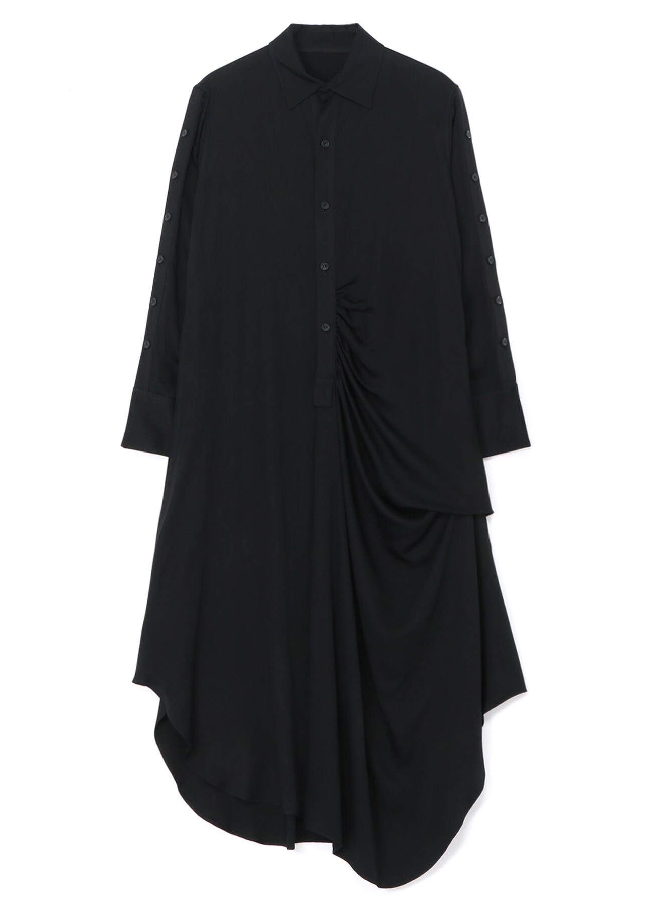 BACK DRAPE SHIRT DRESS(XS Black): Yohji Yamamoto｜THE SHOP YOHJI