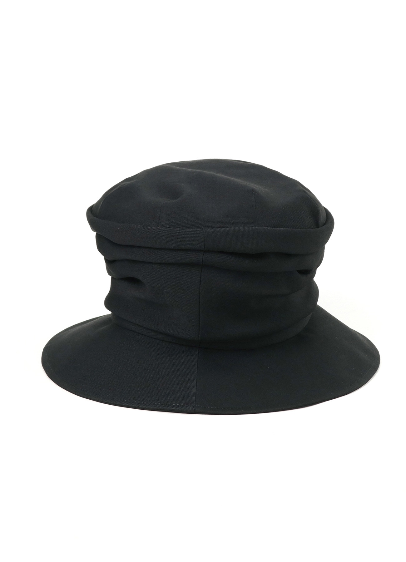 WOOL GABARDINE DRAPED BUCKET HAT(XS Black): Vintage 1.1｜THE SHOP