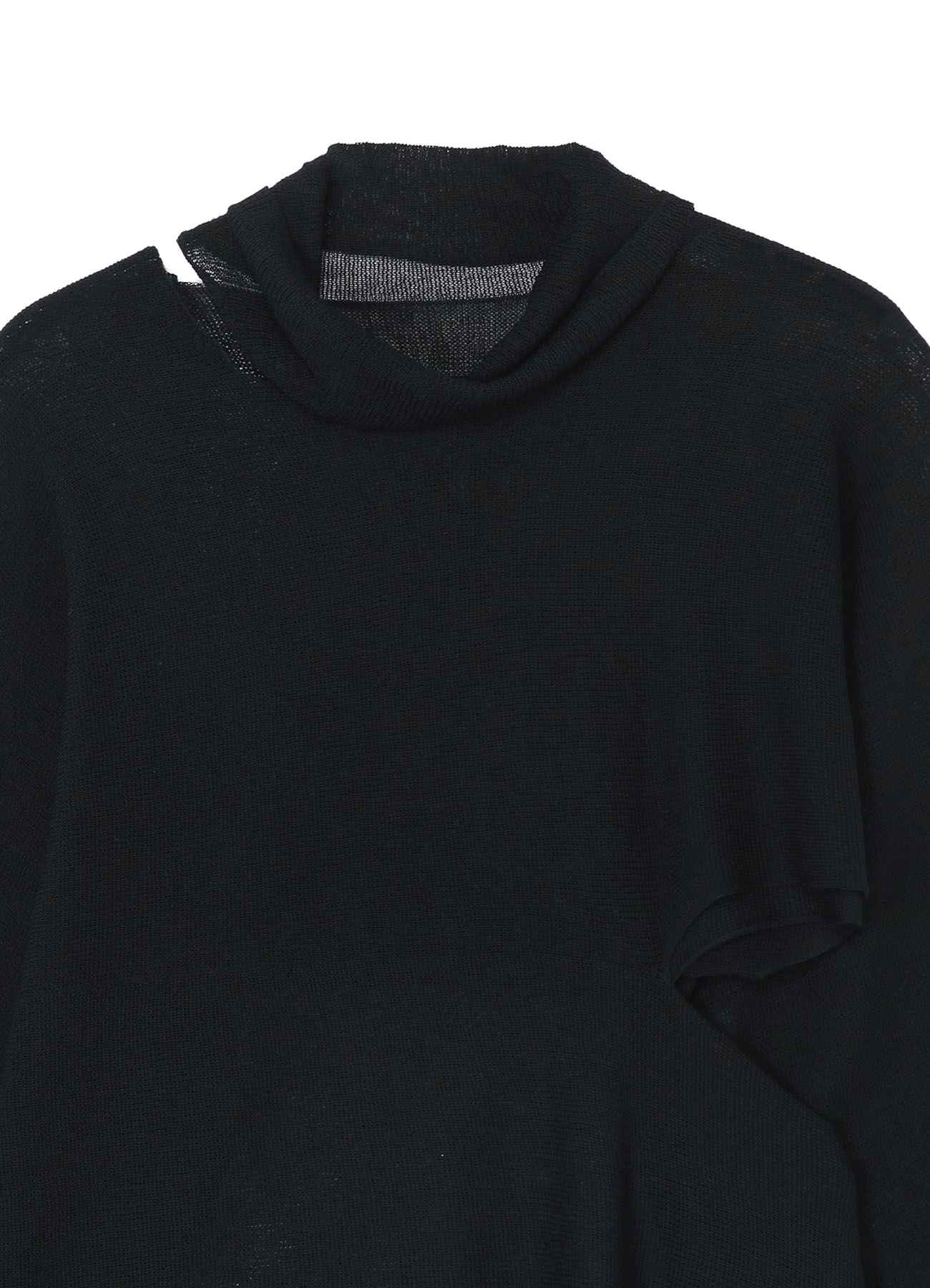 HALF MILANO SIDE CUT-OFF TURTLE NECK(S Black): Yohji Yamamoto｜THE