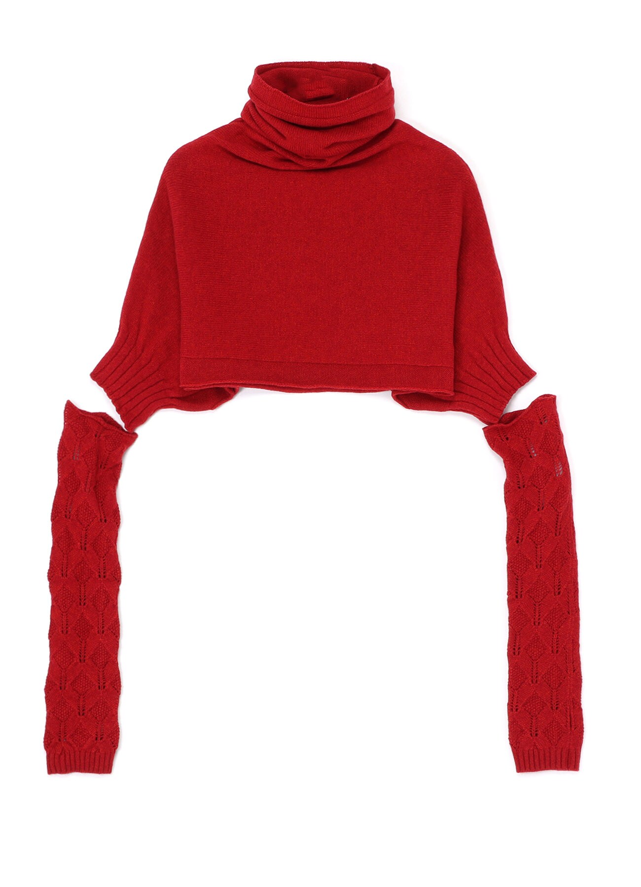 Elbow Patch Cropped Turtleneck Pullover - Ready-to-Wear