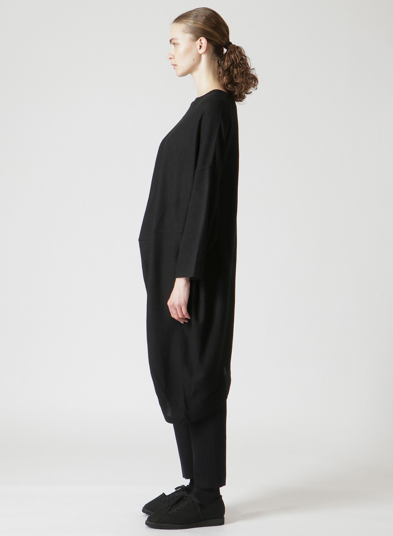 AIRY SPAN MILLING TUCK DRESS(S Black): Yohji Yamamoto｜THE SHOP