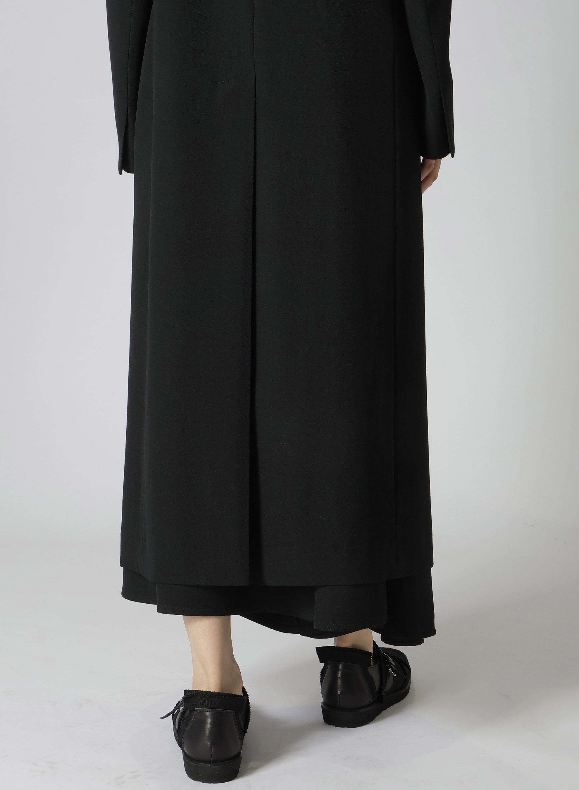 2/60 WOOL GABARDINE R DOUBLE LAYERED LONG COAT