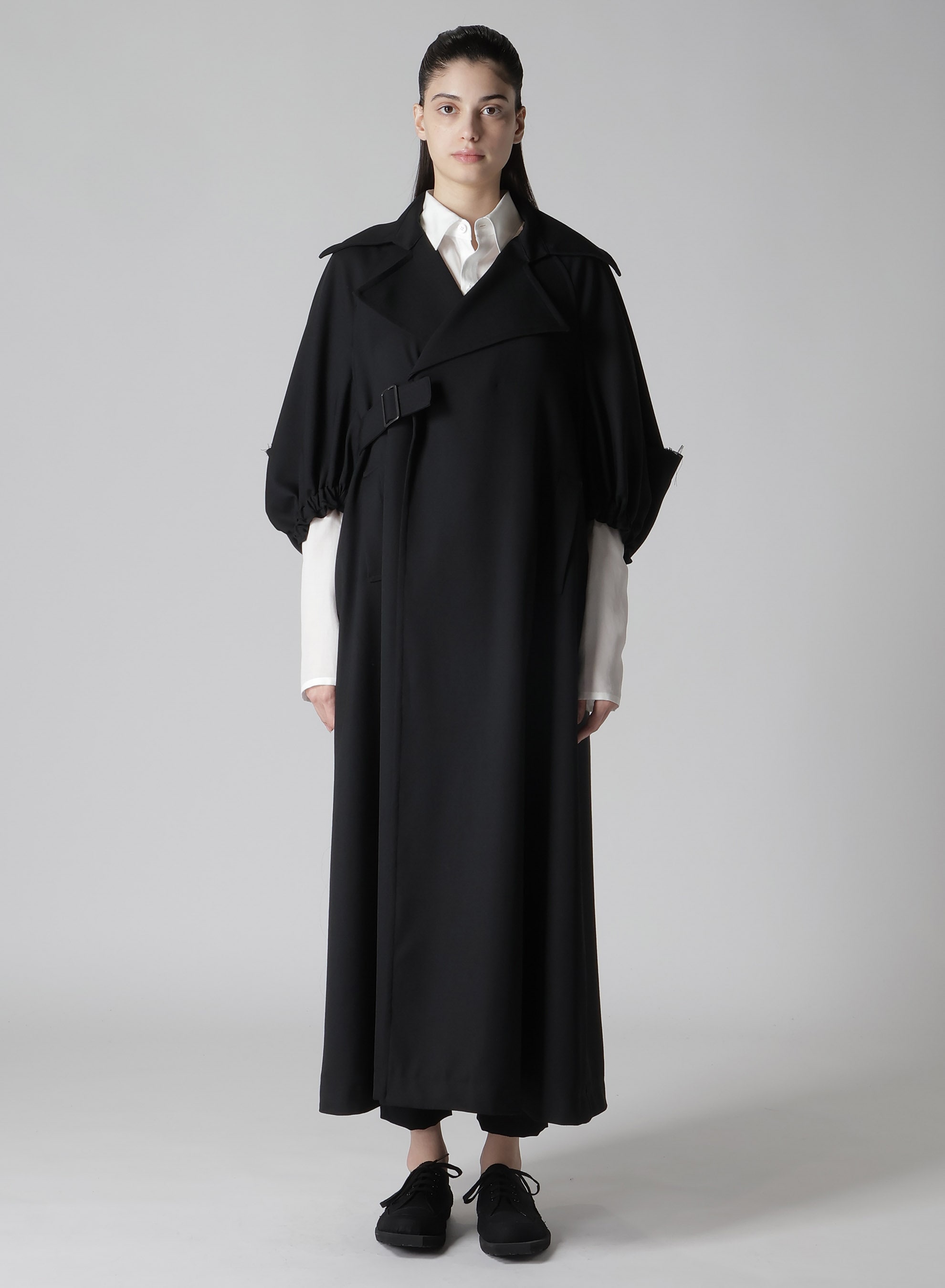 2/60 WOOL GABARDINE BALLOON SLEEVE COAT