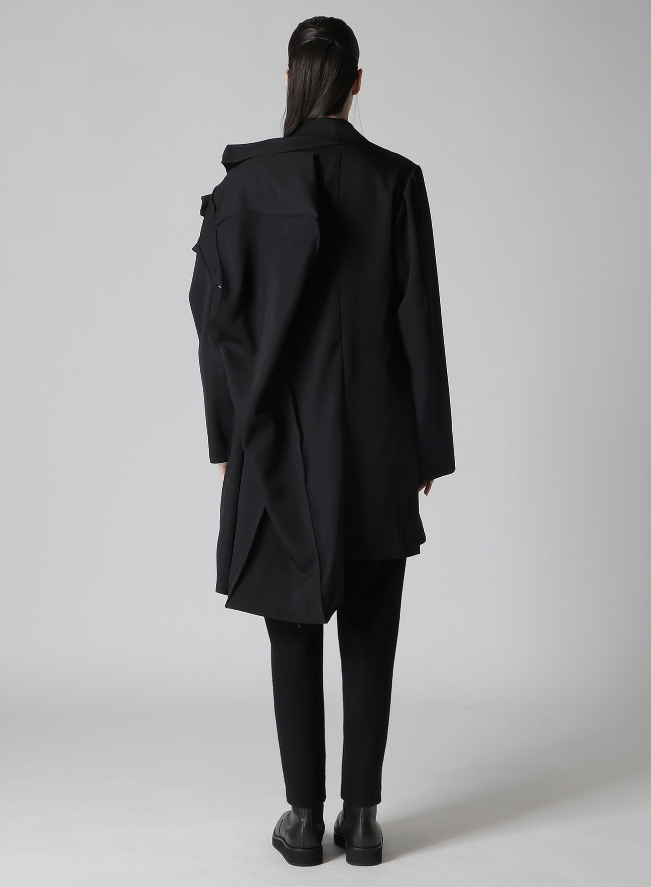 GABARDINE L BOX SLEEVE OVERSIZED COAT