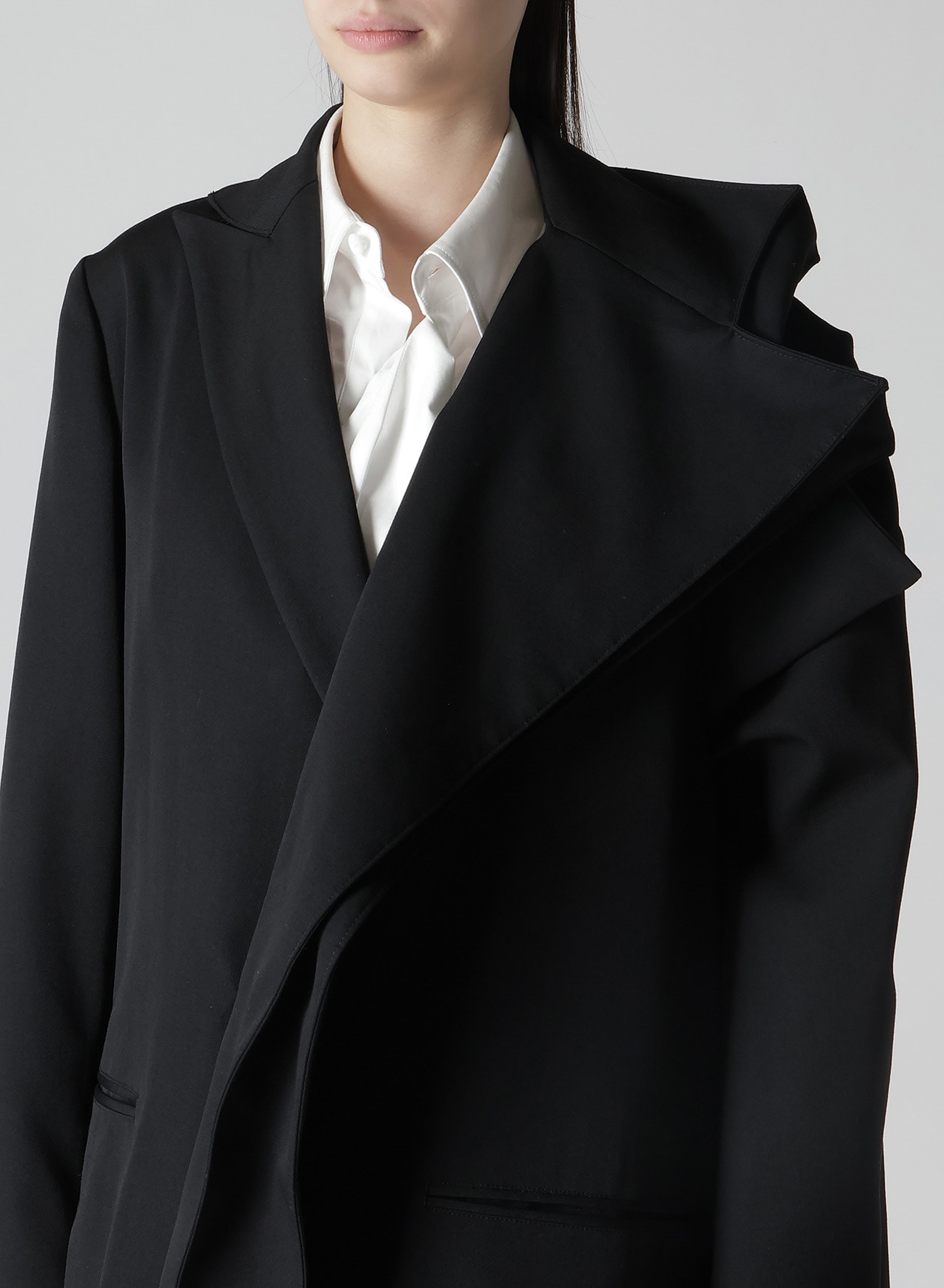 GABARDINE L BOX SLEEVE OVERSIZED COAT