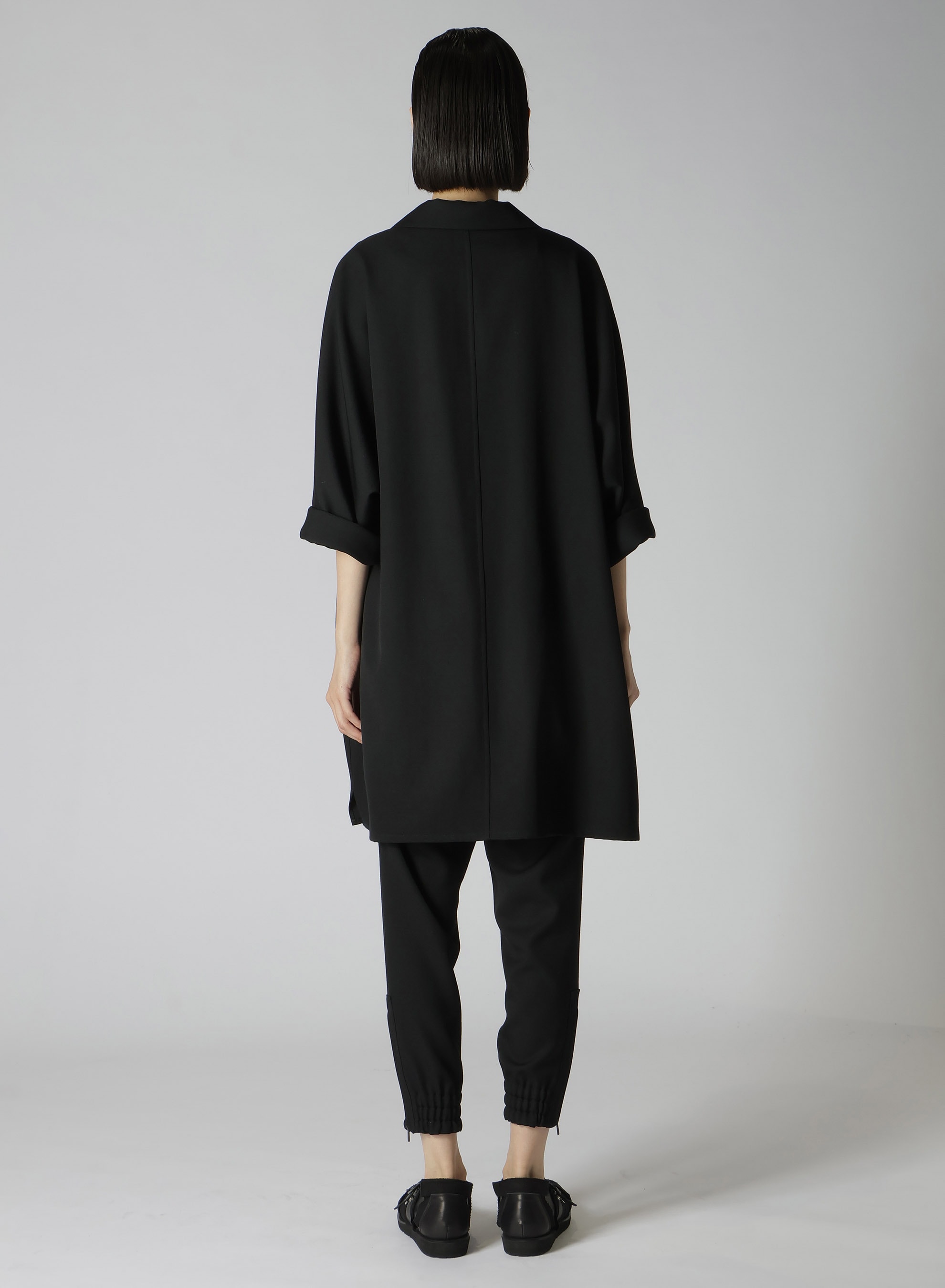 2/60 WOOL GABARDINE OPEN COLLAR DOLMAN SLV DRESS