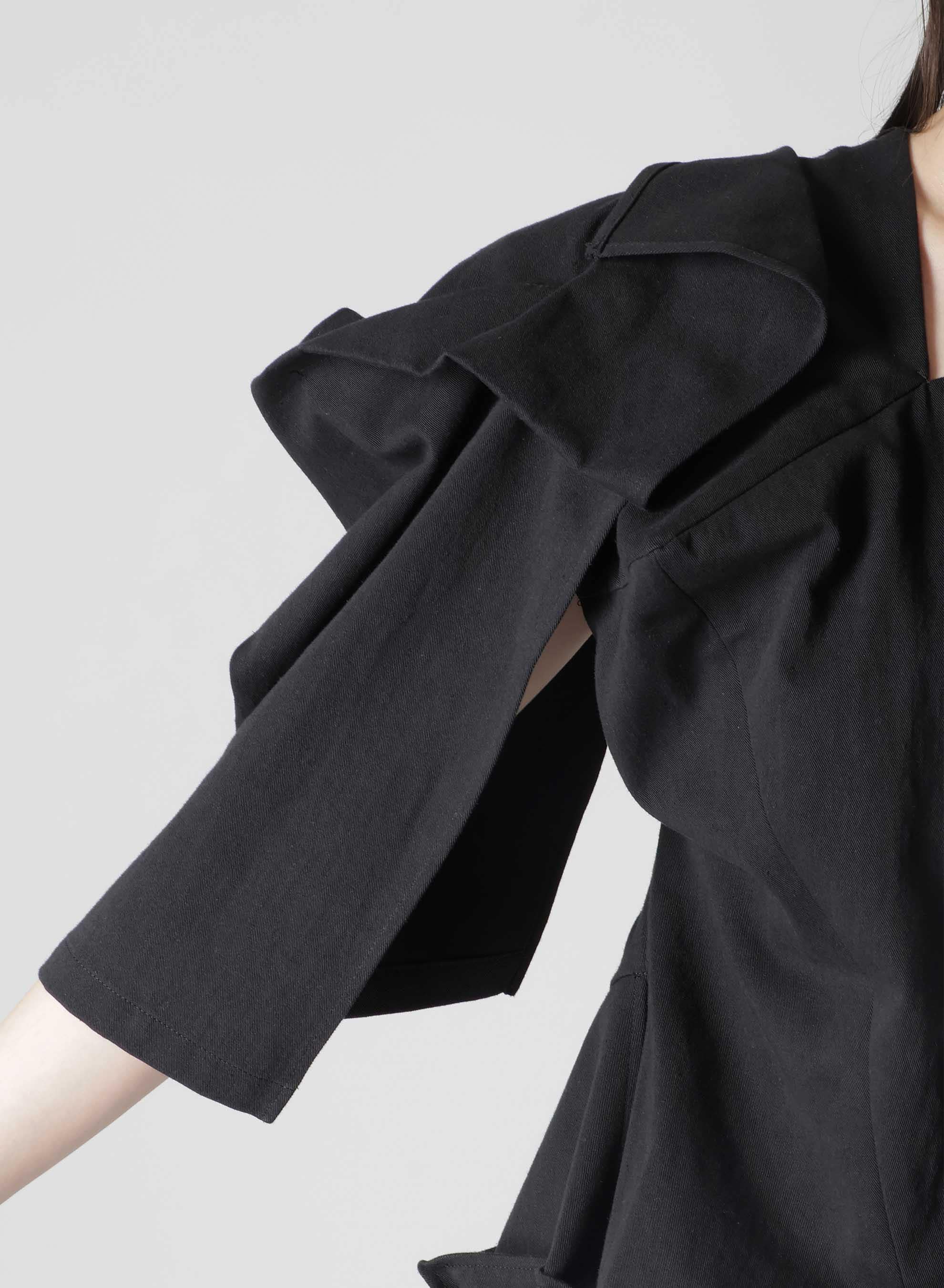 C/HEMP BACKSIDE UNIFORM TWILL DRAPED SLEEVES JACKET