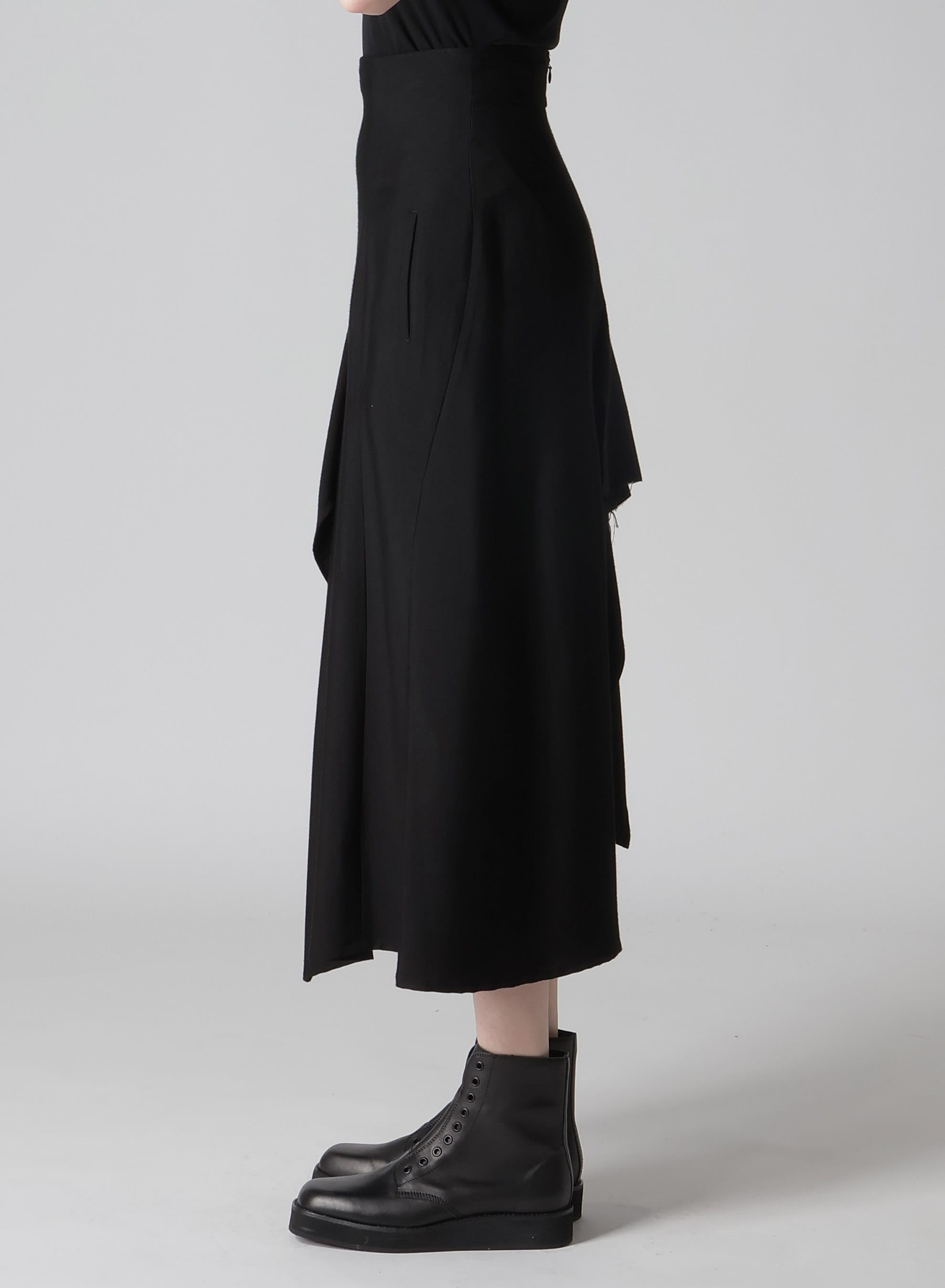 Ry/Si DOUBLE LAYER R DRAPED HIGH-WAIST SKIRT