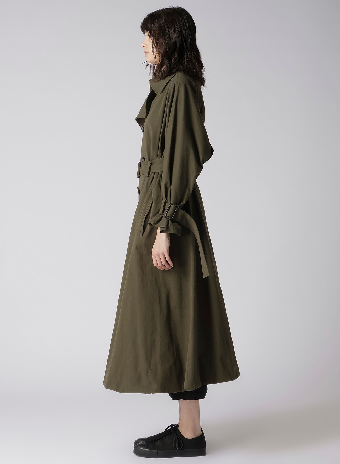 30/-COTTON TWILL GUSSET TRENCH COAT