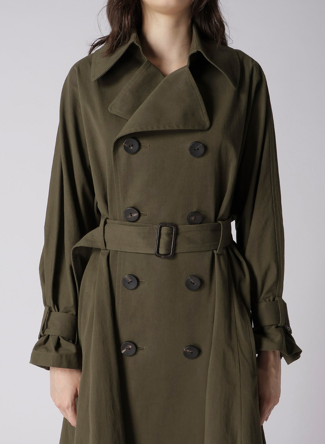 30/-COTTON TWILL GUSSET TRENCH COAT