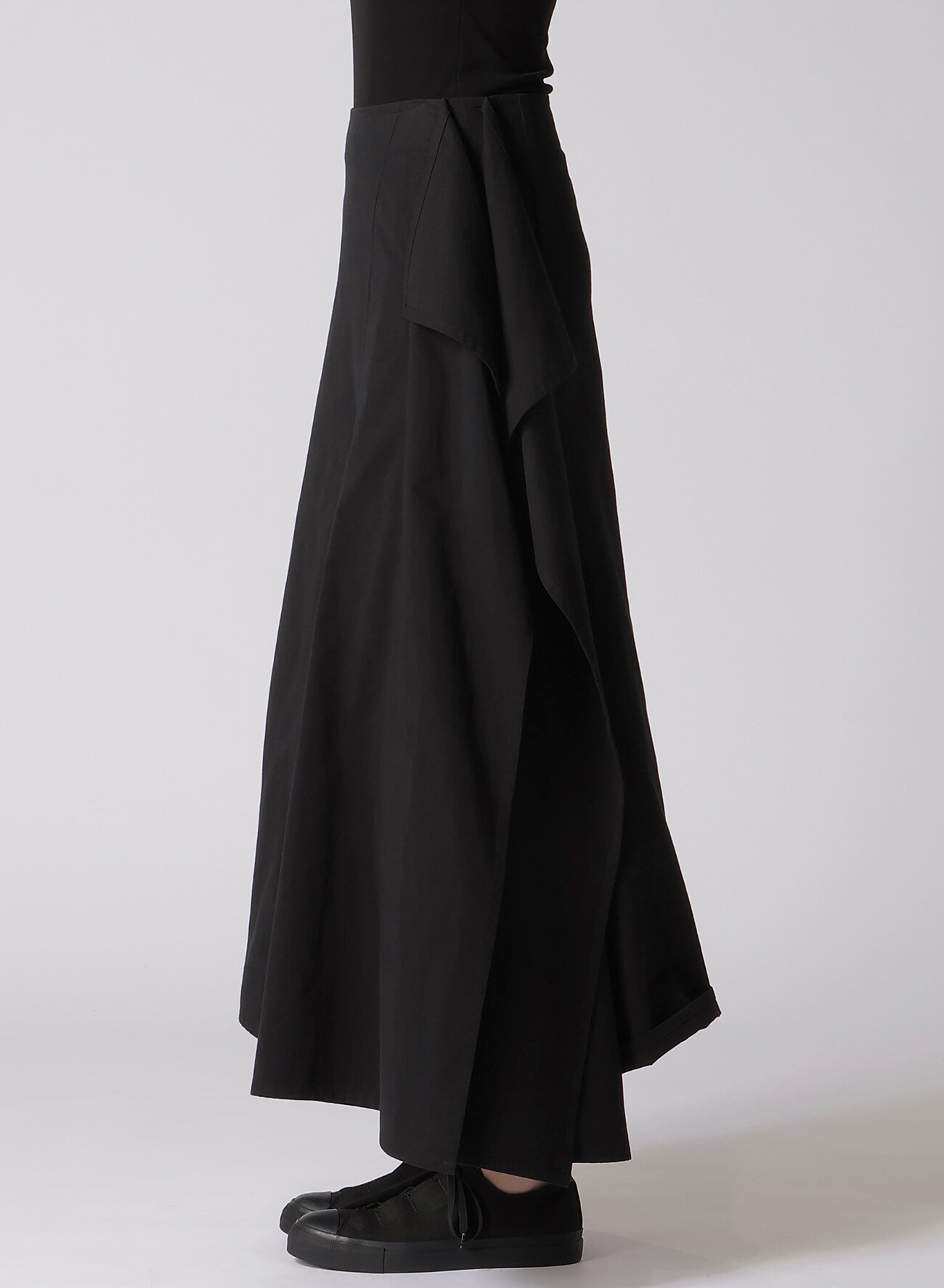 30/-COTTON TWILL DRAPE DETAIL SKIRT PANTS