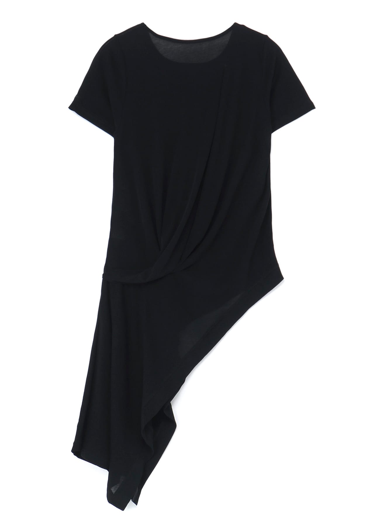 HIGH TWISTED JERSEY SIDE DRAPED SHORT SLV TOP