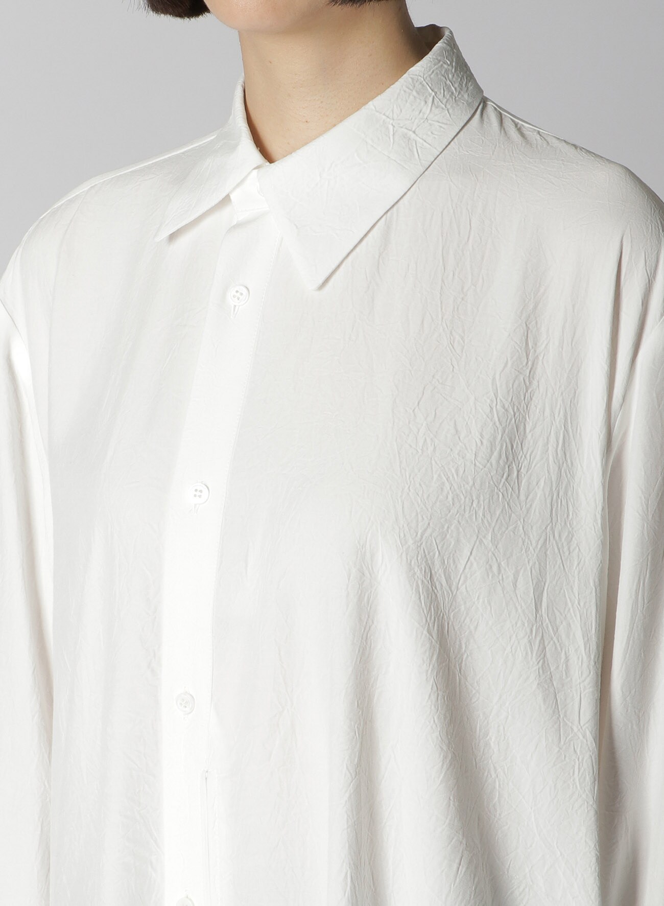 RAYON DECONSTRUCTED ASYMMETRIC SHIRT(XS White): Yohji Yamamoto