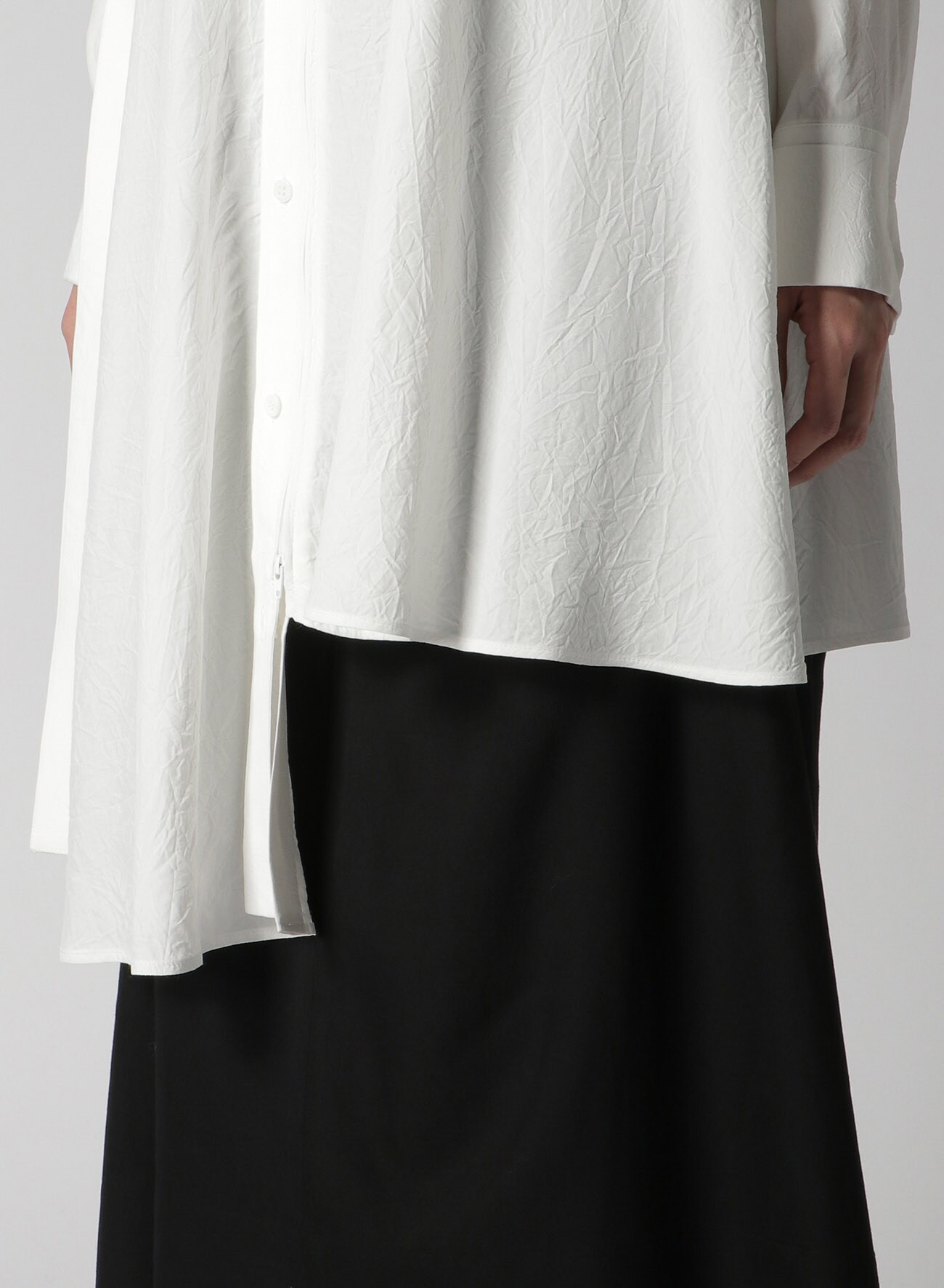 RAYON DECONSTRUCTED ASYMMETRIC SHIRT(XS White): Yohji Yamamoto