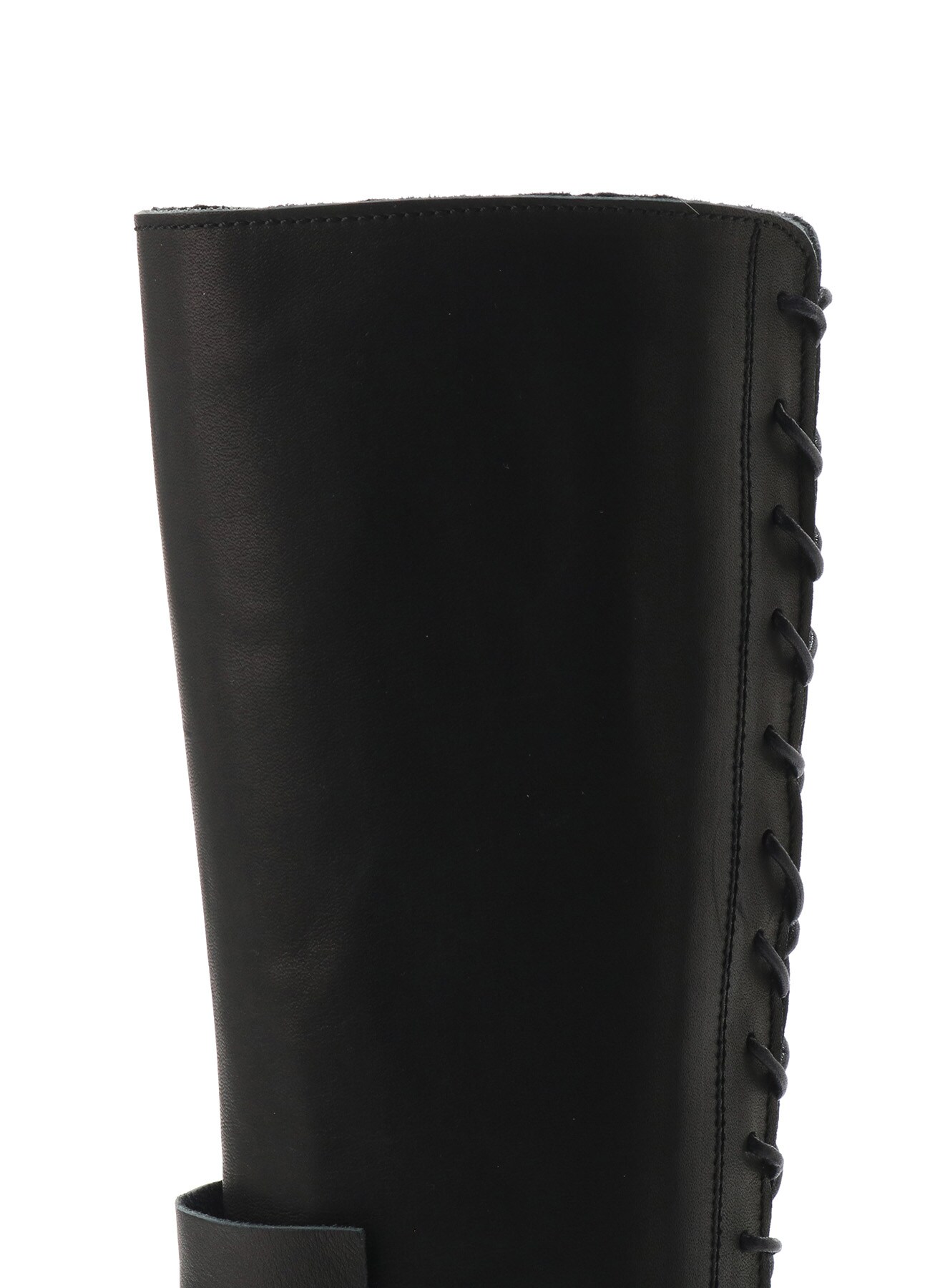 MAT SMOOTH LEATHER BACK LACE LONG BOOTS