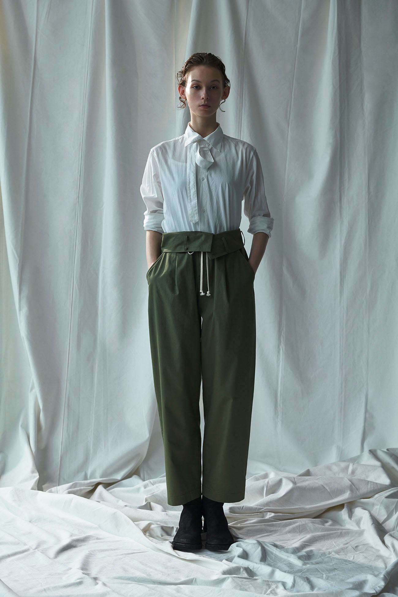 POPLIN R-HIGH WAIST PANTS