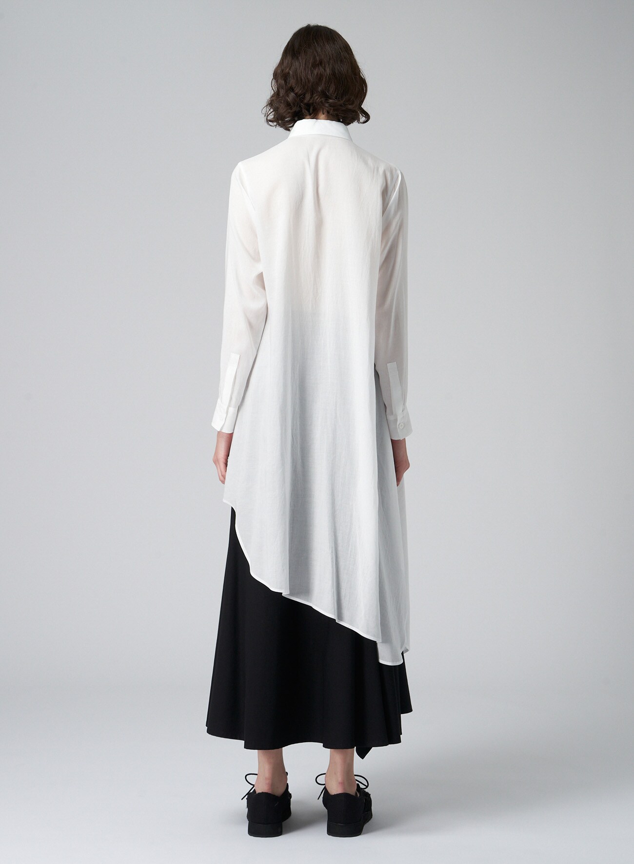TENCEL LAWN ASYMMETRIC SHIRT DRESS(XS Off White): Vintage 1.2｜THE 