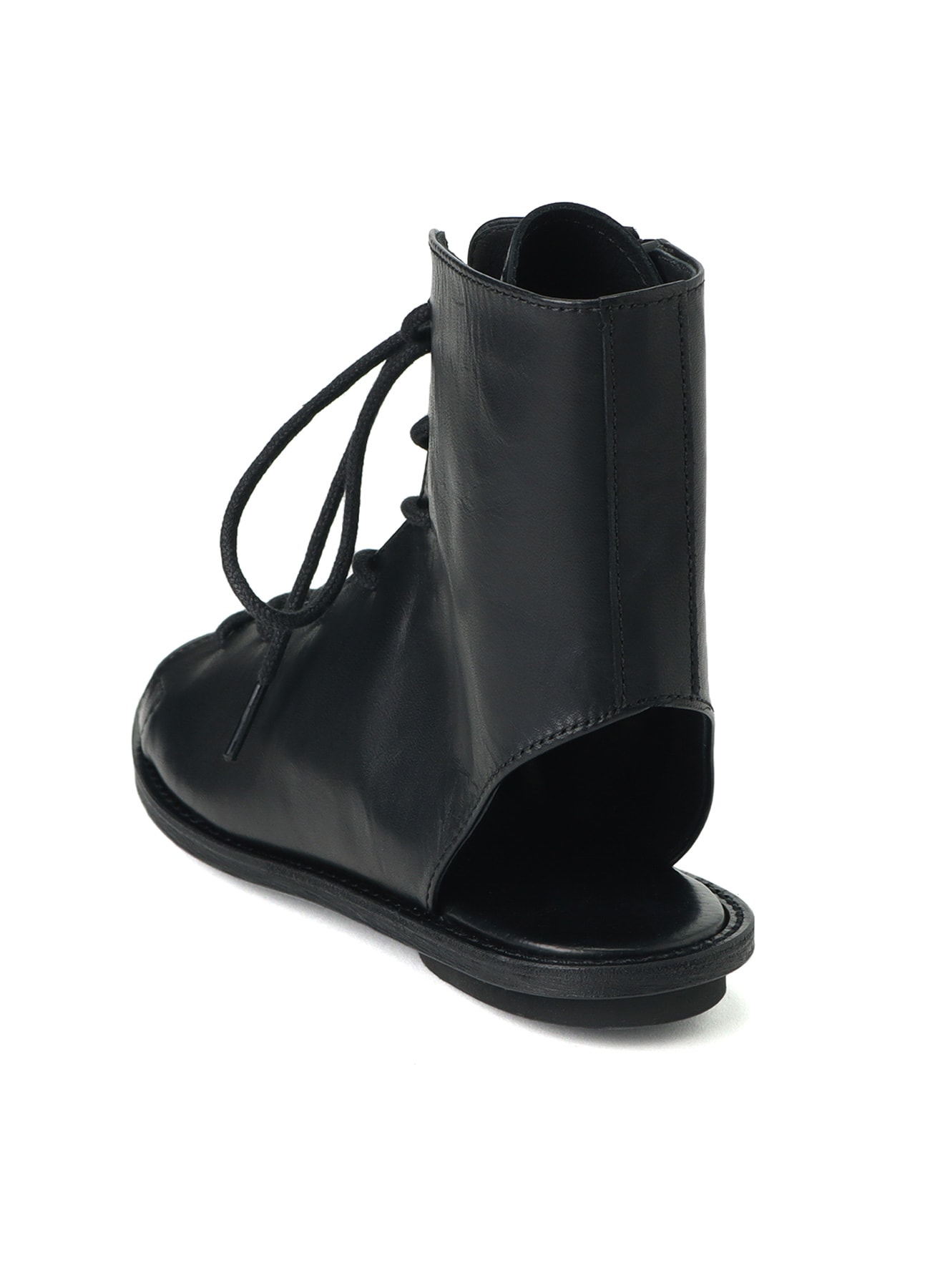 MATTE HORSE LEATHER OPEN-TOE BOOTS	