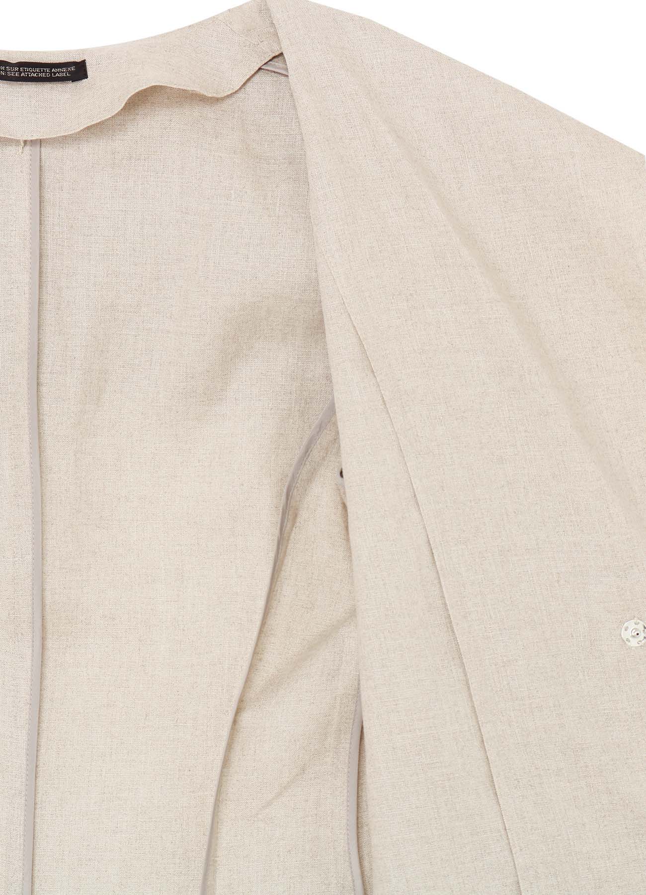 LINEN ASYMMETRIC JACKET WITH SAILOR COLLAR(XS Off white): Vintage