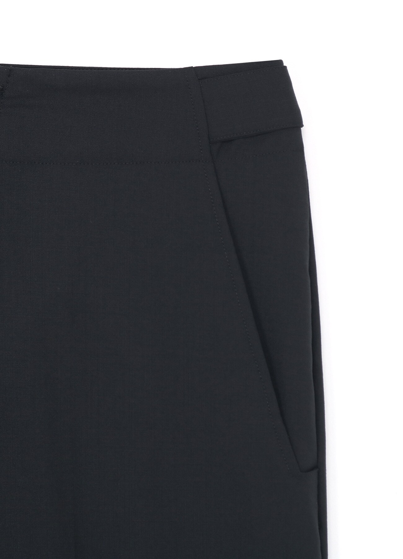 SUMMER WOOL CENTER CREASE PANTS WITH CUFFED HEMS(XS Black): Yohji