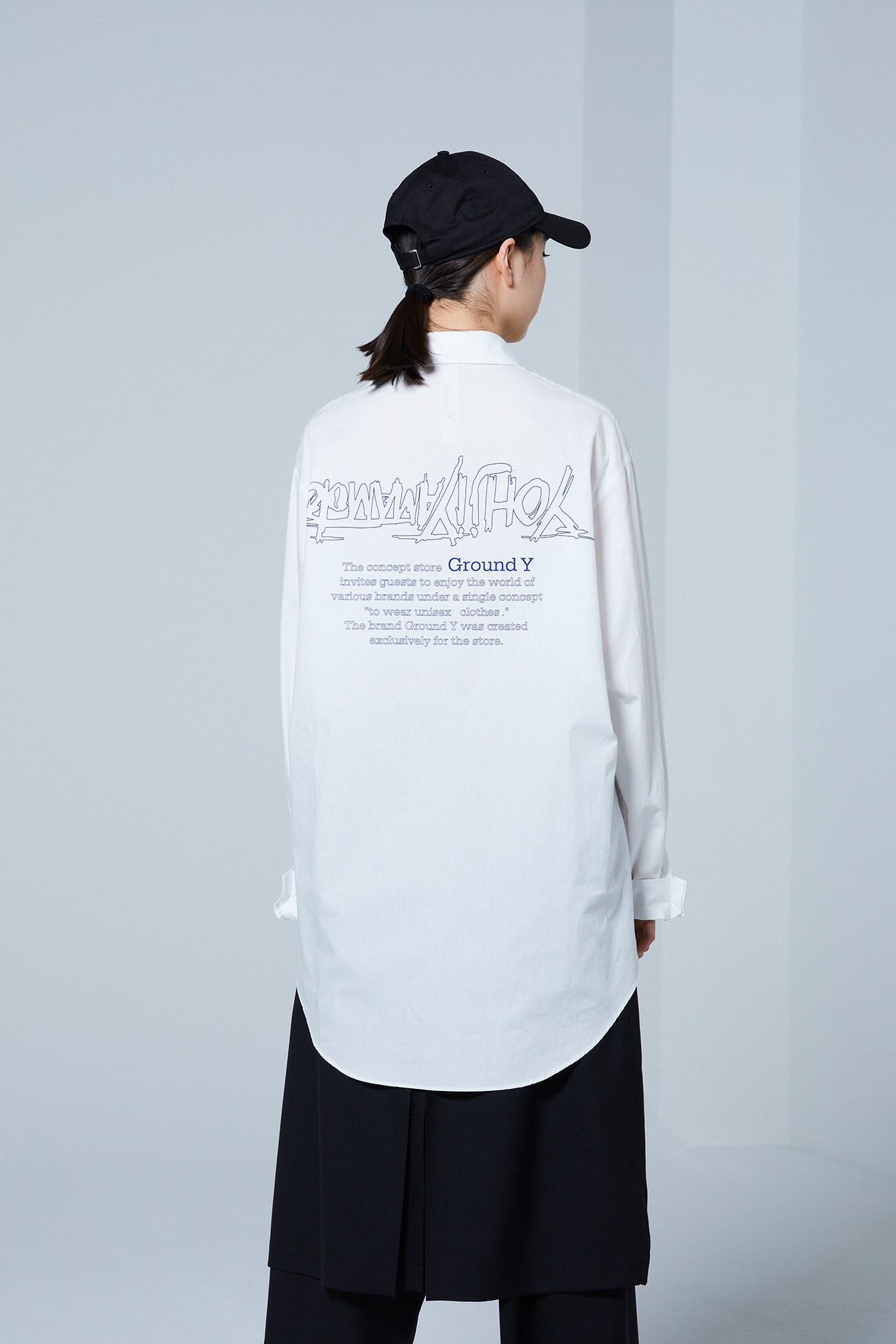Yohji Yamamoto Upside Down LOGO Basic Shirt (M White): GroundY 