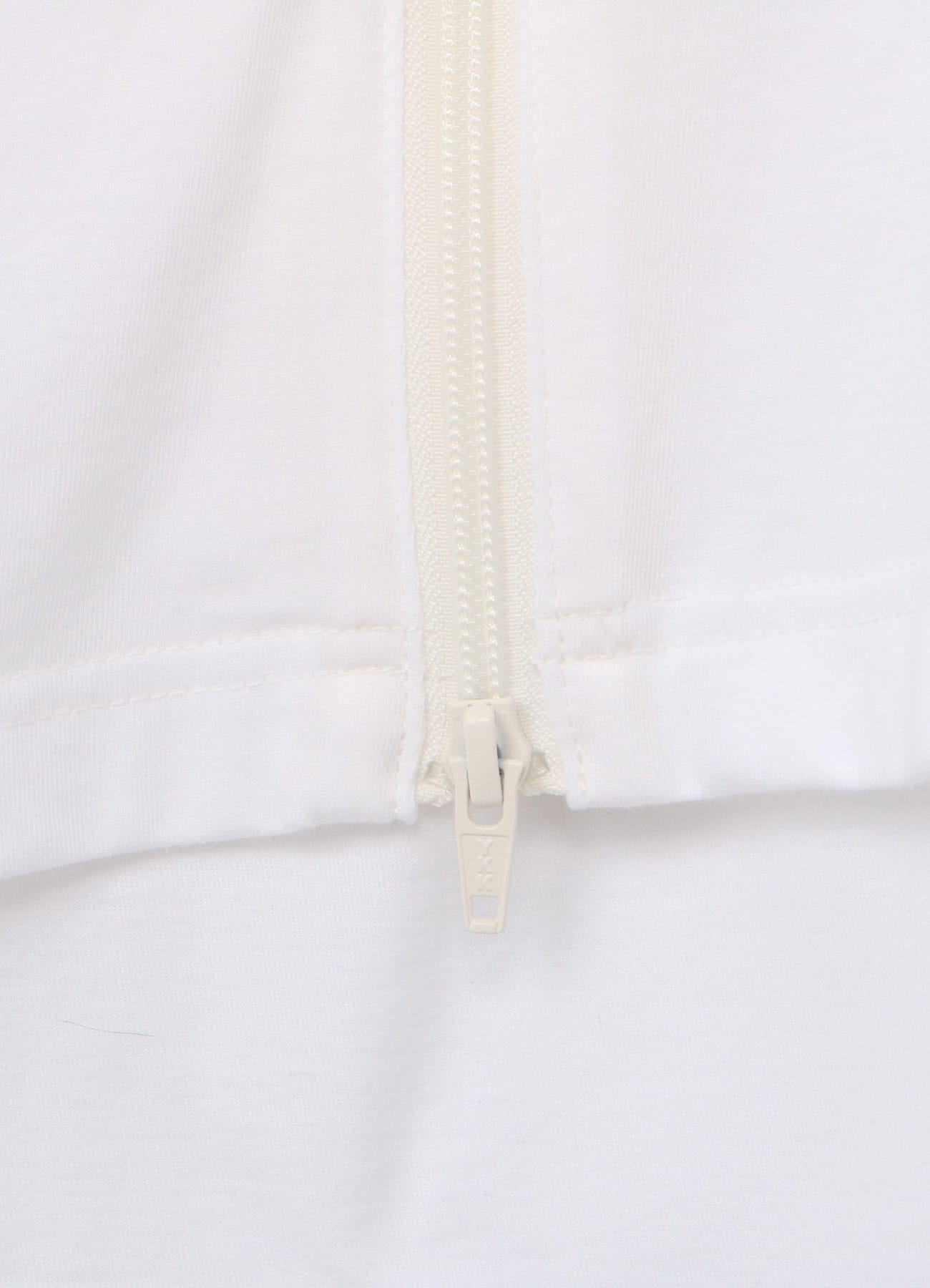 30/ Cotton Jersey Long Turtleneck with Zippered Hem Slit Detail