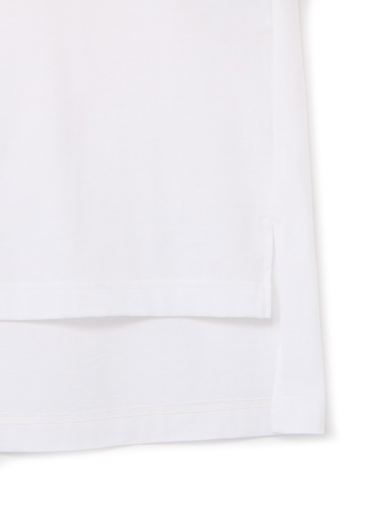 30/ Cotton Jersey Long Turtleneck with Zippered Hem Slit Detail