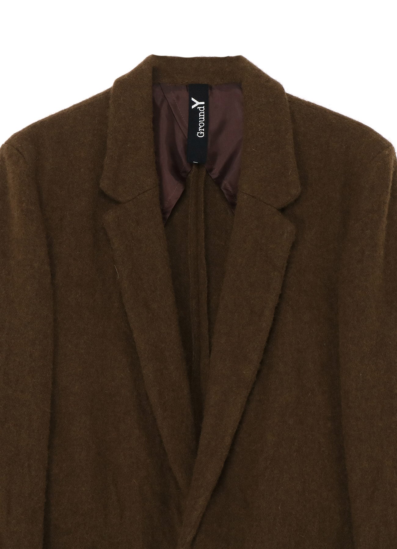 Fulling wool serge 1 button long jacket