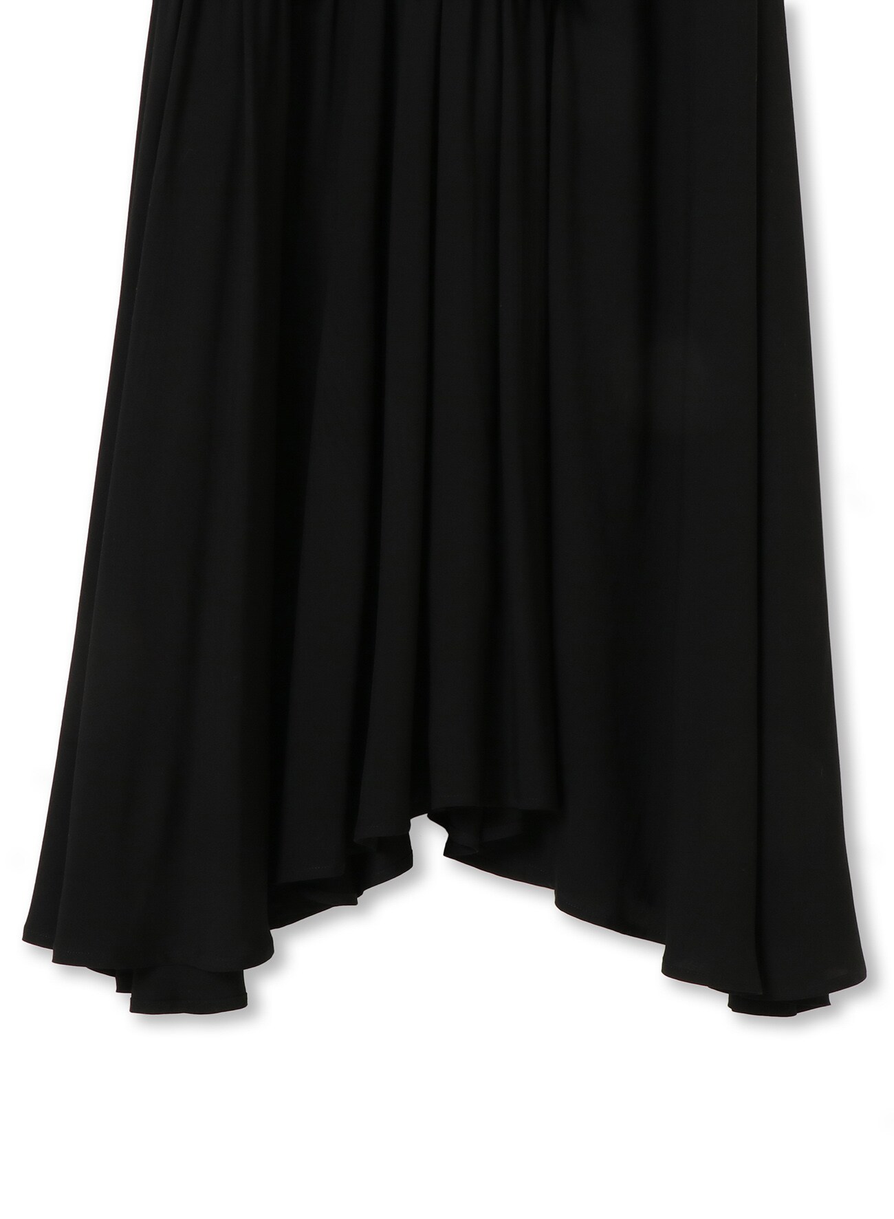 Rayon twill Asymmetry gather skirt