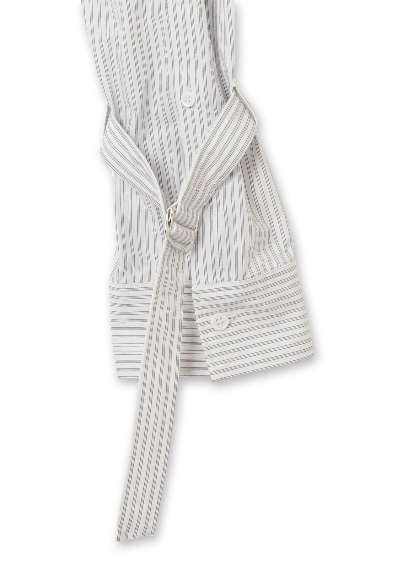 Stripe/Jersey combination Shirt docking cut sew