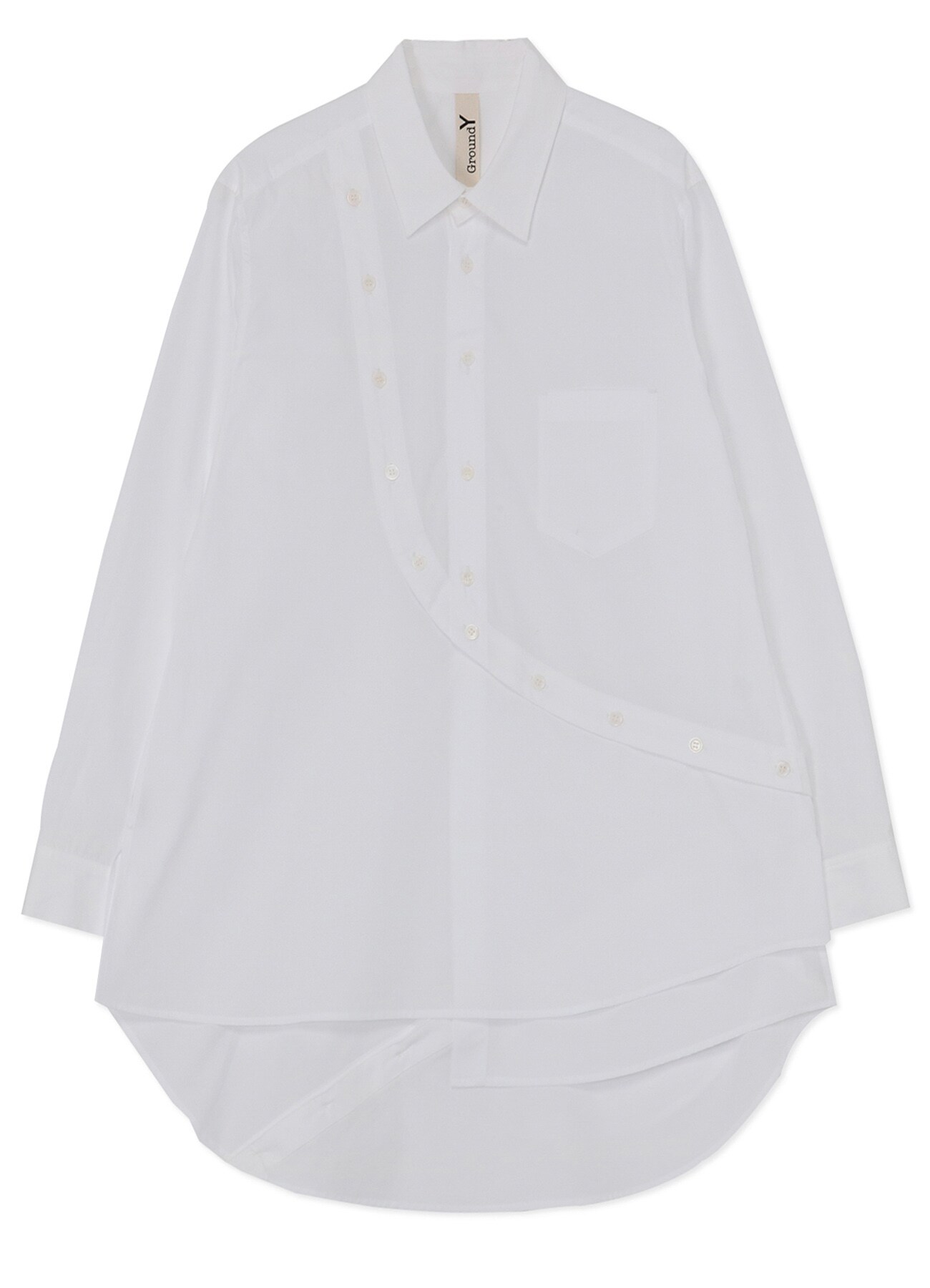 100/2 Cotton Broadcloth Shirt with Curved Placket