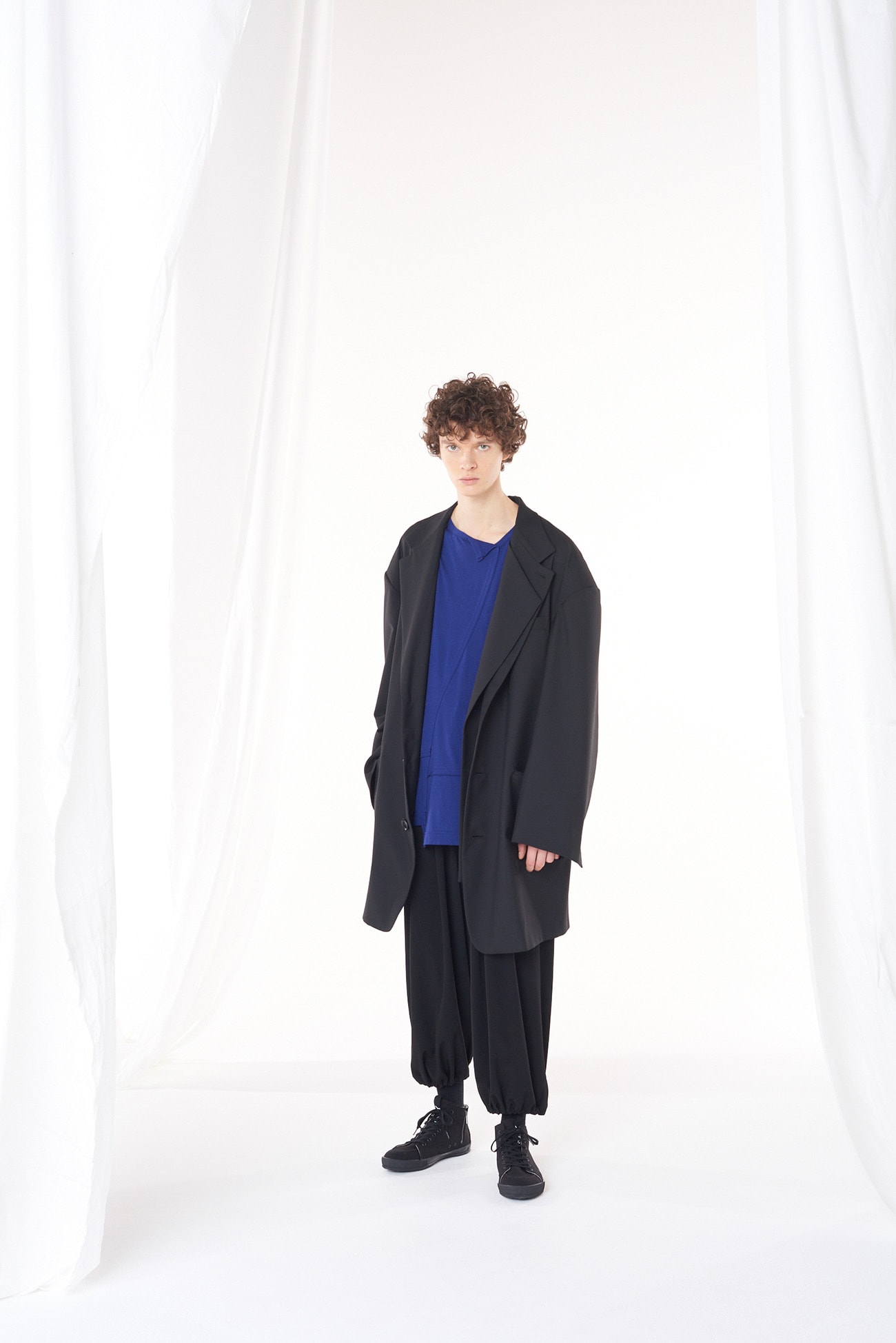 Wool/Polyester Gabardine Oversized Jacket