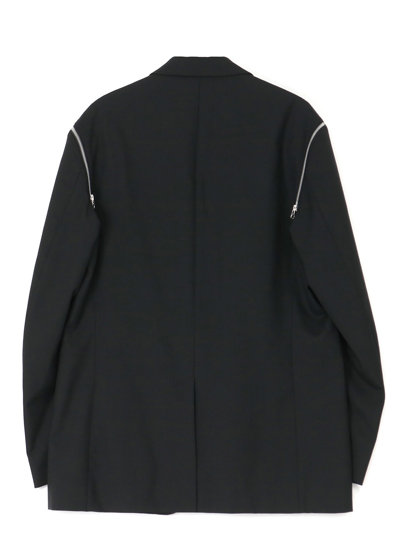 Wool/Polyester Gabardine Jacket with Shoulder Zippers