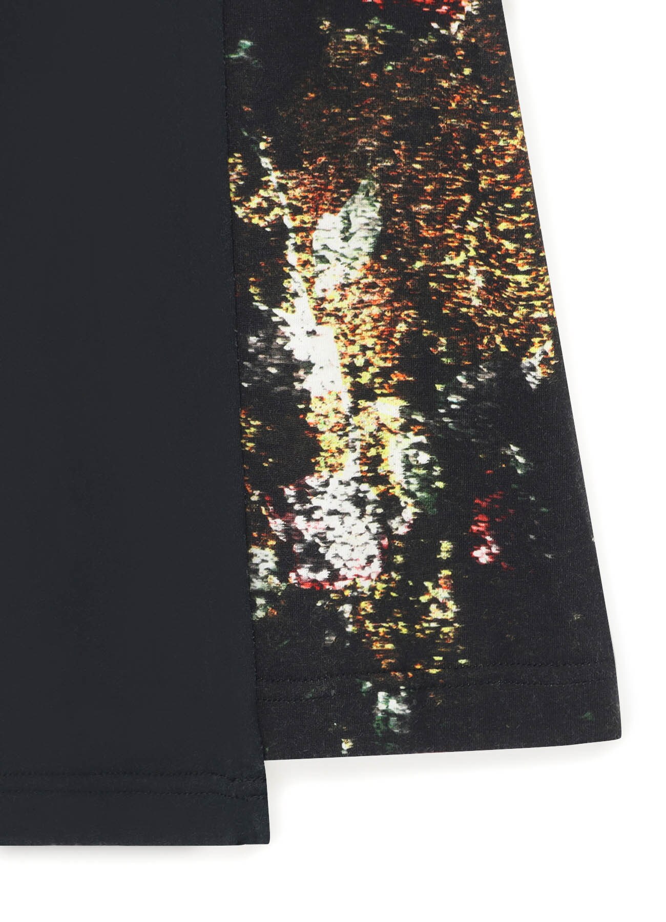 Hazy Floral Print Asymmetric Long Sleeve T-Shirt