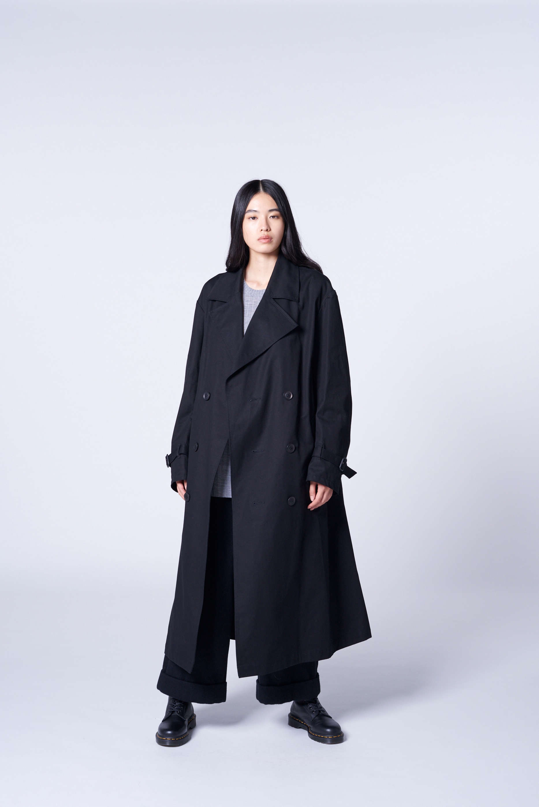 上質で快適 AKM CO28 WCM002 STAND PEA COAT Mサイズ ブラック