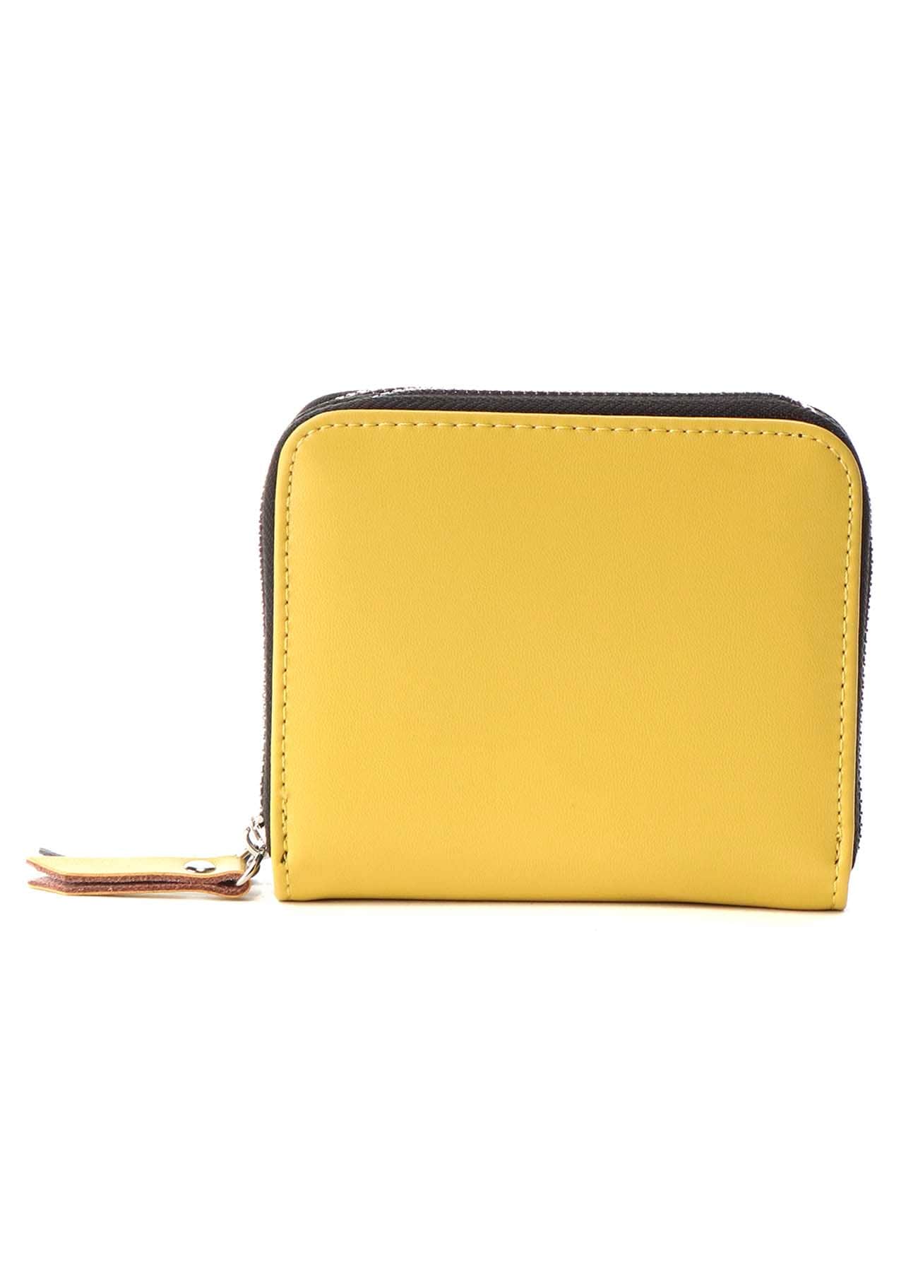 Split Leather 2 colors Zipper Wallet (FREE SIZE Yellow): GroundY 
