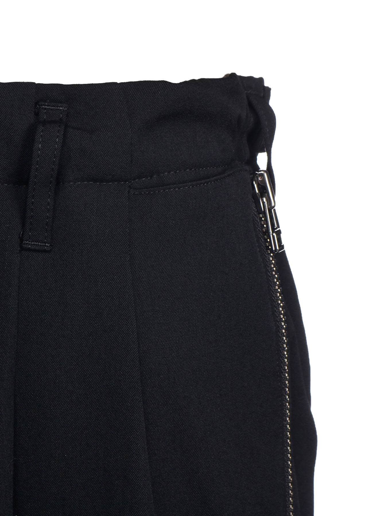 WOOL GABARDINE ZIPPER POCKET PANTS