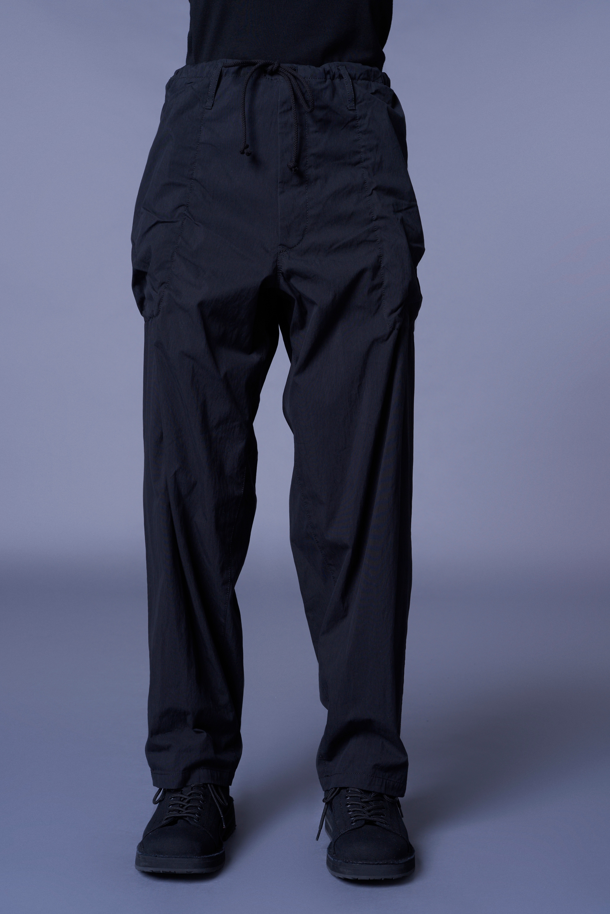 COTTON/NYLON OXFORD STRING PANTS WITH FULLED WOOL GAUZE POCKETS