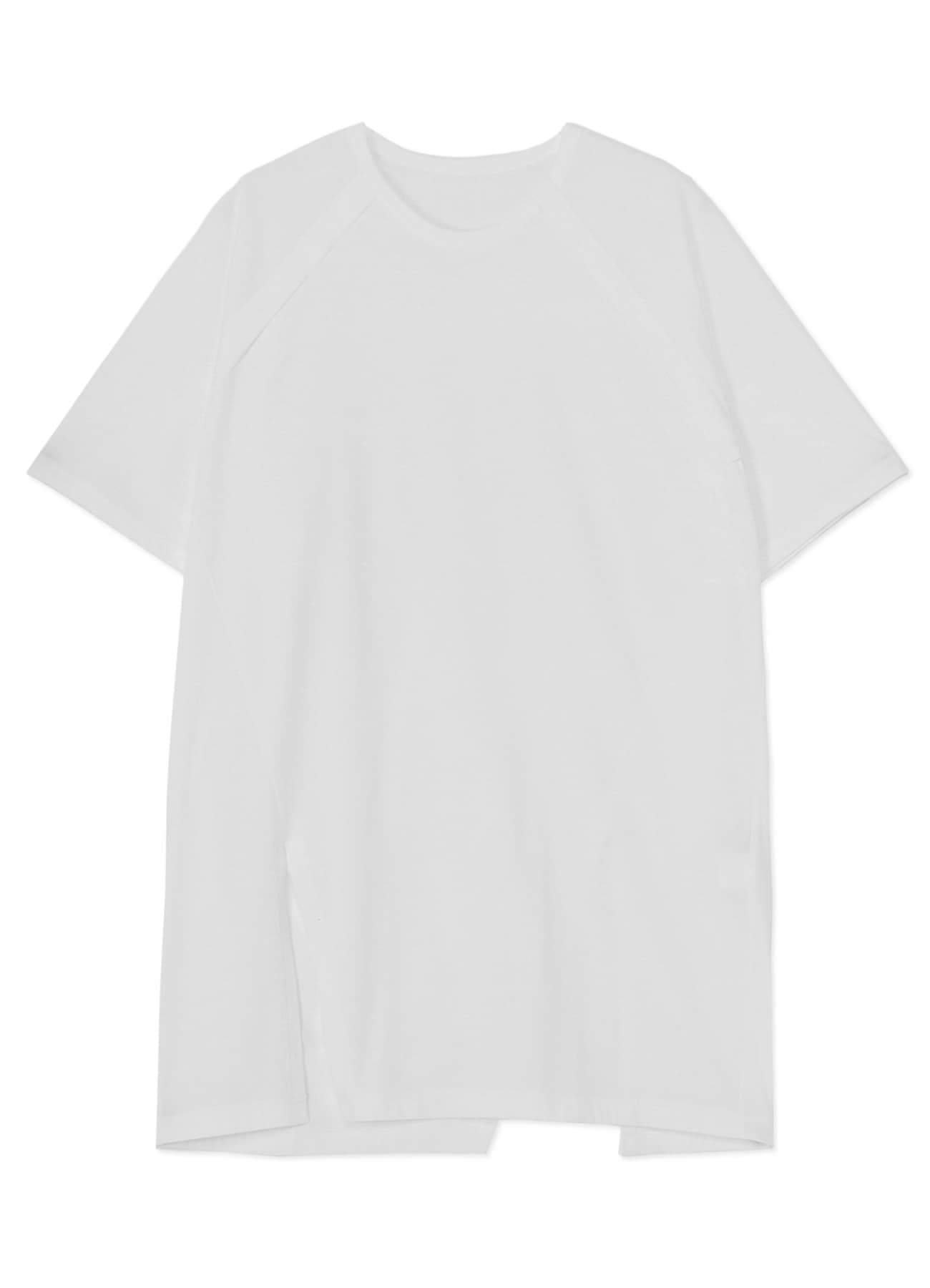 COTTON JERSEY FRONT RAGLAN SLIT T-SHIRT