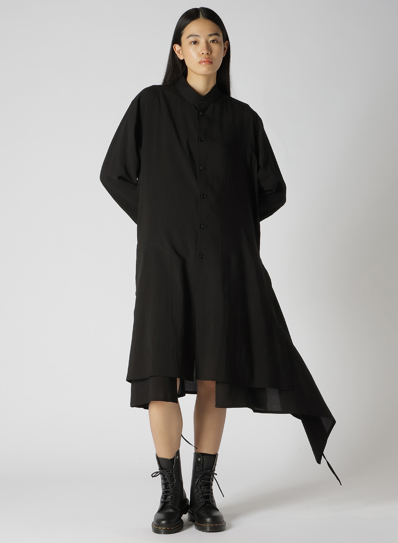 CELLULOSE TYPEWRITER OVERSIZED POCKET BAG SHIRT(FREE SIZE BLACK):  GroundY｜THE SHOP YOHJI YAMAMOTO