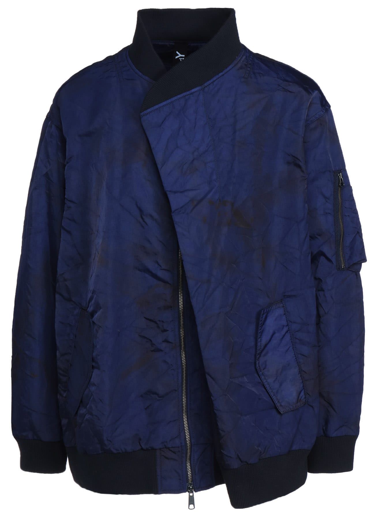 SPECK DYED NYLON CROSS FRONT TUCK MA-1 JACKET