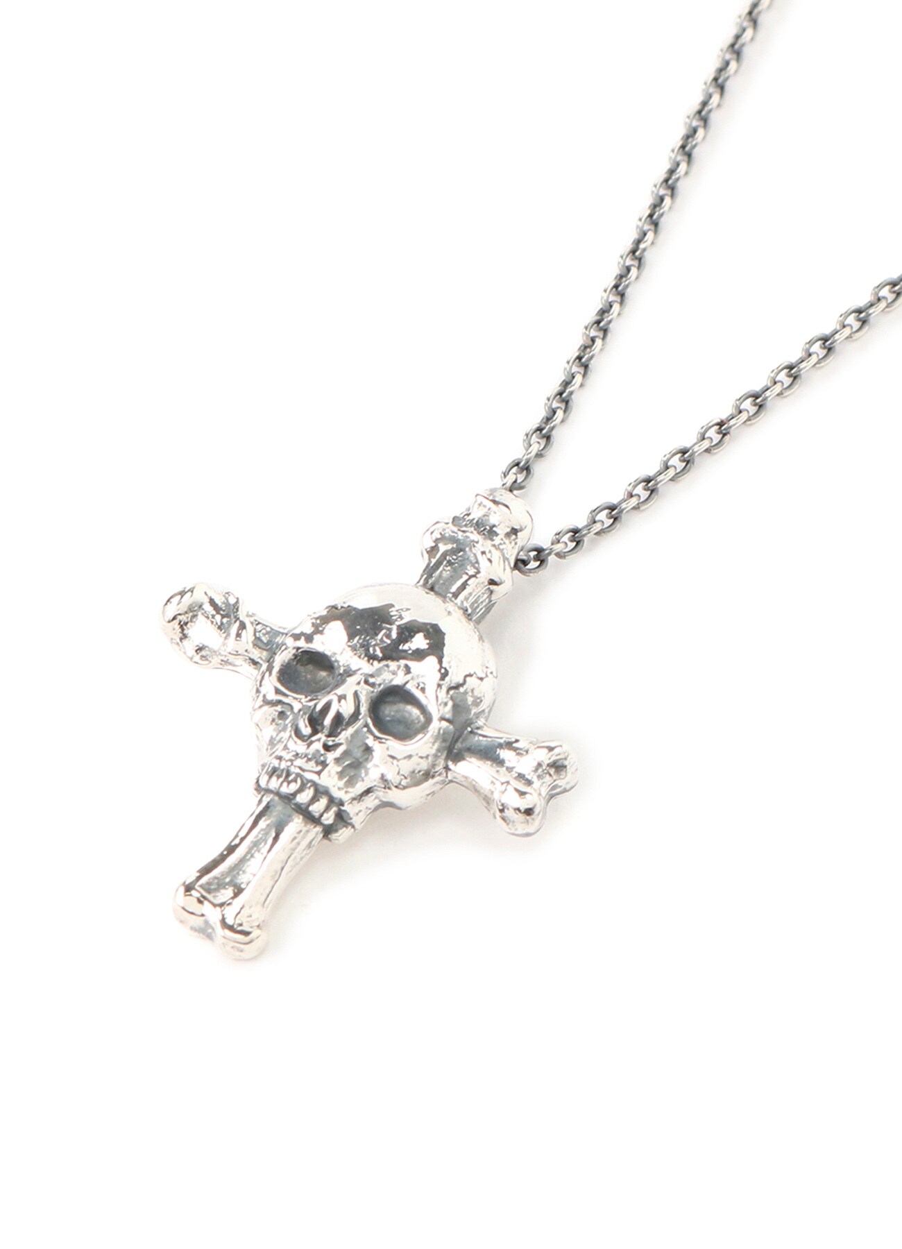 Silver 950 Skull Cross Pendant (FREE SIZE Silver): GOTHIC YOHJI
