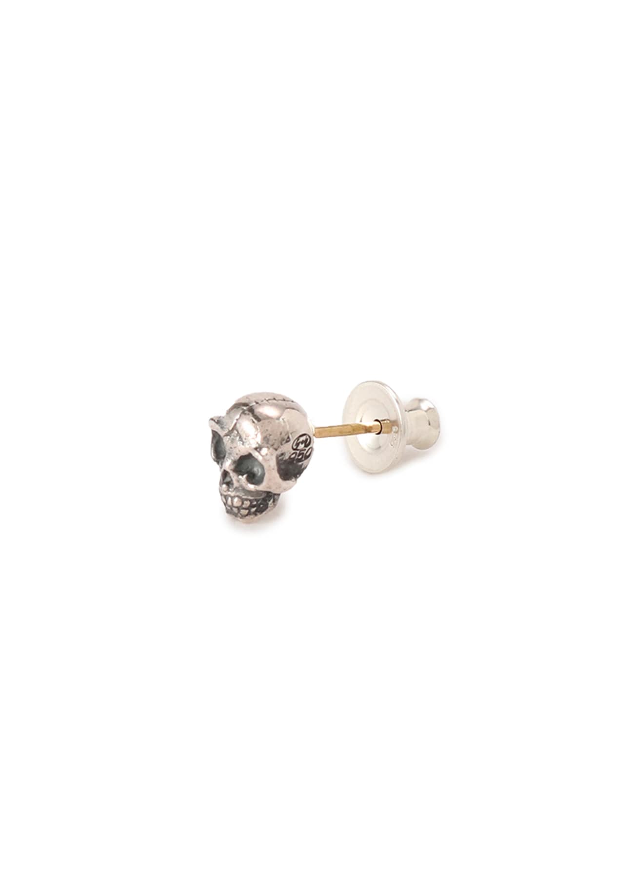Silver 950 Alien Skull Earrings (FREE SIZE Silver): GOTHIC YOHJI 